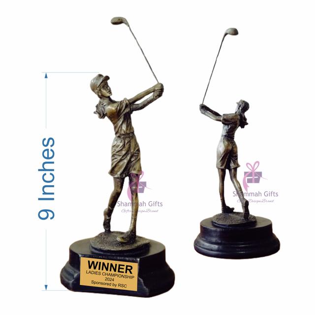 Lady Golfer Sculpture Trophy